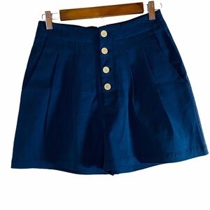 Comune Sandia Pleated Shorts Blue Size: Small